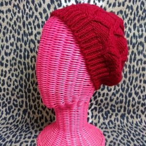 FREE w/ purchase Red Knit Slouch Beanie Hat
